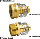 Hose Repair Connectors with Claps, 5/8" Aluminum Garden Hose Repair Kit, Female and Male Hose Connectors & Fitting with Stainless Steel Clamp, 3 pack-4