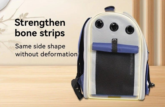 Cat Backpack Carrier - Lightweight, Foldable, Shape-Retaining Travel Bag for Cats and Small Dogs up to 8kg(Sakura powder)