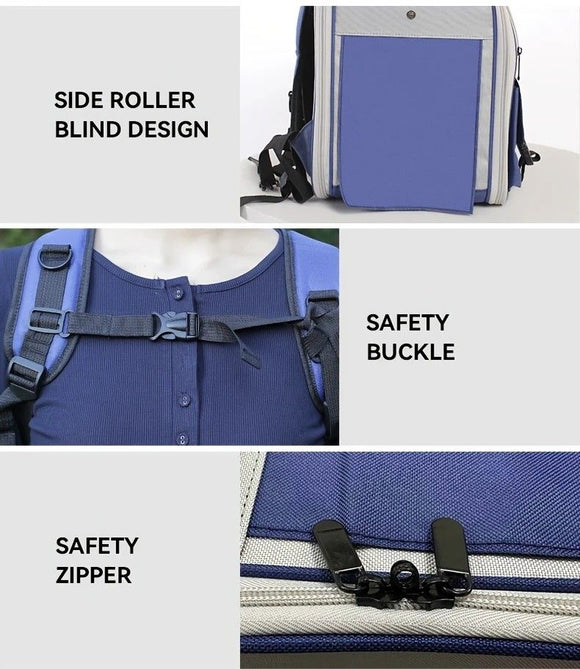 Cat Backpack Carrier - Lightweight, Foldable, Shape-Retaining Travel Bag for Cats and Small Dogs up to 8kg(Sakura powder)