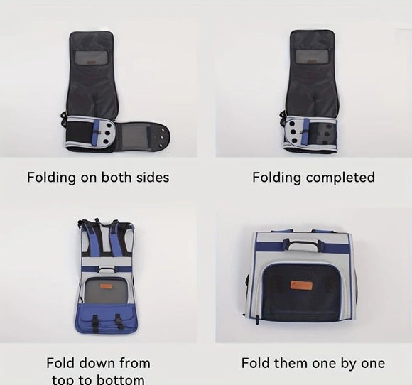 Cat Backpack Carrier - Lightweight, Foldable, Shape-Retaining Travel Bag for Cats and Small Dogs up to 8kg(Sakura powder)
