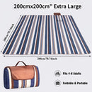 Double-layer Nylon Picnic Mat High-density Waterproof Base + Nylon Padding Lightweight Foldable with Carry Handle Machine Washable & Easy Care  Ideal for Beach Camping Park Outdoor Picnics(200*200CM)-7