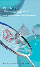 ESPER Explorer V2 Susanoo 7U Ultra-Light Badminton Racket 30T/40T High-Elastic Carbon Fiber with Grip and Gift Box Suitable for Beginners and Advanced Players.（blue)-5