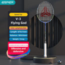 ESPER V3 Badminton Racket 72g Ultra-Light 6U Graphene Carbon All-Around Professional Match Training Durable Stylish Racket（silver)-8
