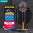 ESPER V4 Badminton Racket 82g Lightweight 4U Full Carbon Fiber All-Around Professional Match Training Durable Stylish Racket(Phosphor blue)-1