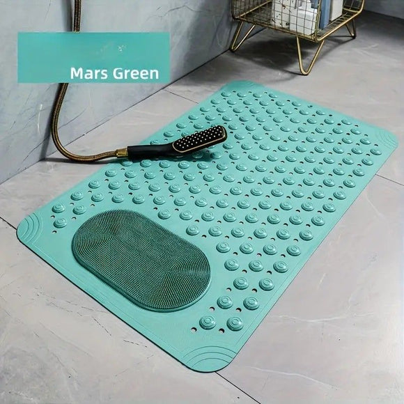Anti-Slip Massage Shower Mat with Suction Cups Foot Spa Bathroom Mat(BLUE)
