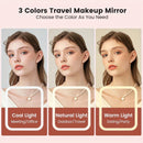 LED Makeup Mirror with Lights, 3 Color Modes Touch Control, Rechargeable Travel Vanity Mirror(pink)-6
