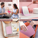 LED Makeup Mirror with Lights, 3 Color Modes Touch Control, Rechargeable Travel Vanity Mirror(pink)-9