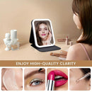 LED Makeup Mirror with Lights, 3 Color Modes Touch Control, Rechargeable Travel Vanity Mirror(WHITE)-10
