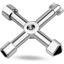 4-in-1 Universal Electrical Cabinet Wrench for Elevators and Valves Silver Multifunctional Tool Wrench-1