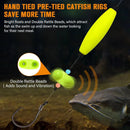 Pre-Tied Catfish Rig System, 23 Inch 55LB Santee Cooper Catfish Float Rig with Adjustable EVA Slip Float and High Carbon Circle Hooks 5/0 6/0 8/0, Ready-to-Fish for River and Bank Fishing(Cigar Float-6/0Hook * 3PCS)-3