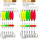 Pre-Tied Catfish Rig System, 23 Inch 55LB Santee Cooper Catfish Float Rig with Adjustable EVA Slip Float and High Carbon Circle Hooks 5/0 6/0 8/0, Ready-to-Fish for River and Bank Fishing(Cigar Float-8/0Hook * 6PCS)-7