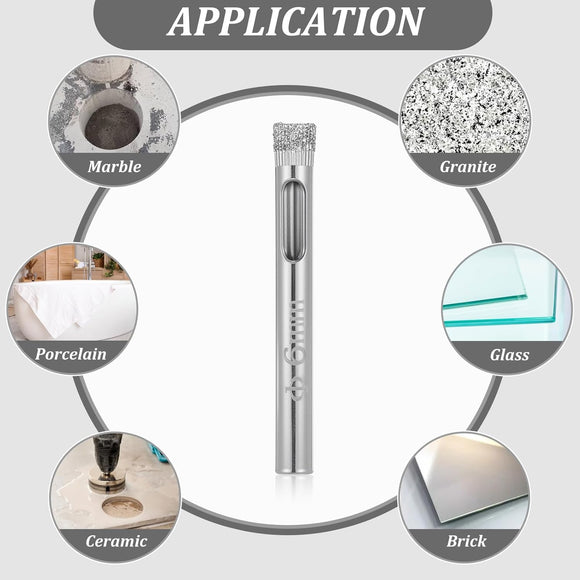 1/4" Diamond Hole Saw Drill Bits, 15PCS Glass Tile Holes Saw 1.1 inch Cutting Depth Glass Hole Saws Tile Holes Saws for Ceramic Marble Porcelain Tiles Granite Quartz