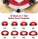 2 Pack Router Corner Radius Template, Premium Aluminum Alloy Router Corner Rounding Jig for Woodworking, 8-in-1 Arc Cutting Guide Set (R10-R50), Fits Trim, Handheld, and Table Routers-2