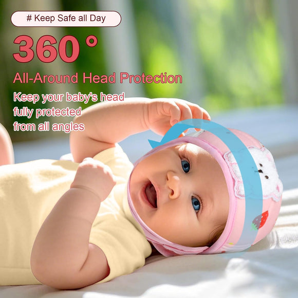 Baby Head Protector, Cute Baby Safety Helmet for Crawling Walking Running, Infant Headguard Soft Cushion Lightweight Breathable Protective Caps, Anti-Collision Toddler Helmets for 6m-24m Girls