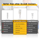 #8 Self Drilling Plastic Drywall Anchors and Screws Kit for Drywall, 25 pcs Wall Anchors & 25 pcs Drywall Screws, No Pre Drill Hole Preparation Required, 75LBS to Hang and Mount Heavy Items-4