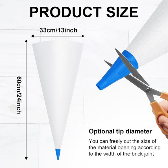 Biaungdo 2 Pack Tile Grout Masonry Mortar Bag, Heavy Duty Piping Bags Grout Sealer Bag, Blue Tip Grouting Tools for Tile Installation
