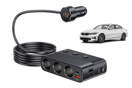 7 in 1 Cigarette Lighter Splitter QC3.0 PD 30W Charging 3 Socket Car Charger Adapter - 0