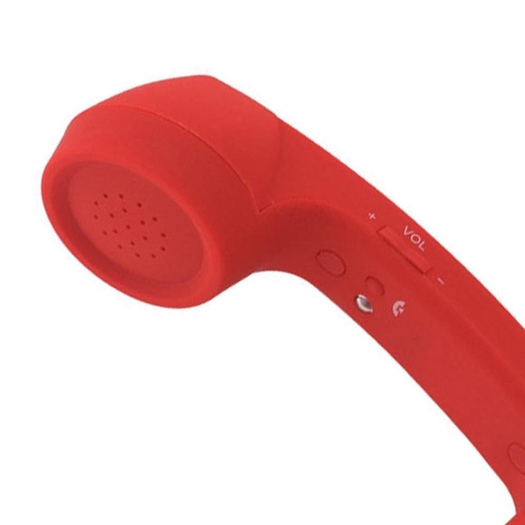 Handheld Retro Wired Telephone Handset with Microphone for Smartphones PC Red