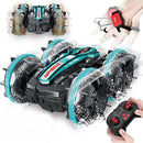 2.4Ghz Remote Control Gesture Sensor Toy Car Boat Truck 4WD Waterproof RC Amphibious Vehicle-Blue-1