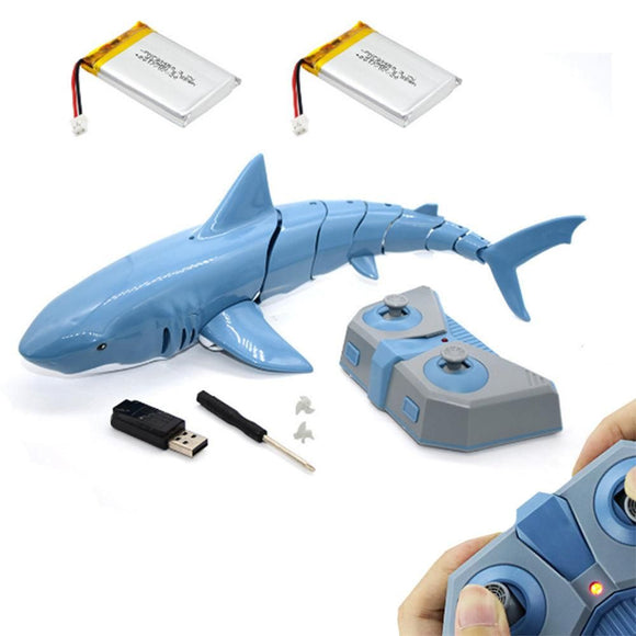 2.4G Remote Control Shark Toy RC Simulation Shark for Swimming Pool Gray