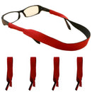 5Pcs Neoprene Eyeglass Holder Adjustable Sunglasses Retainer Strap for Sports - Red-1