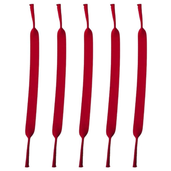 5Pcs Neoprene Eyeglass Holder Adjustable Sunglasses Retainer Strap for Sports - Red