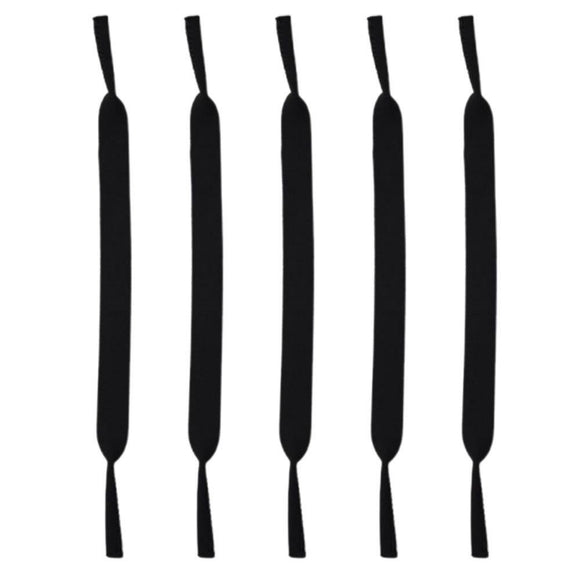 5Pcs Neoprene Eyeglass Holder Adjustable Sunglasses Retainer Strap for Sports - Black
