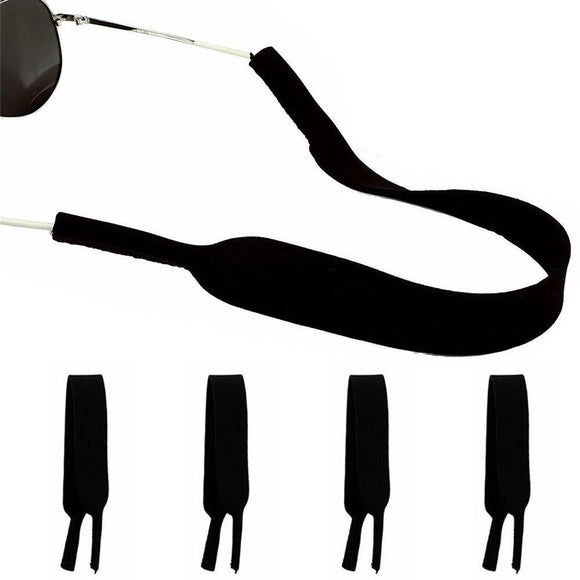 5Pcs Neoprene Eyeglass Holder Adjustable Sunglasses Retainer Strap for Sports - Black