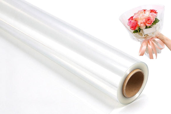 Clear Waterproof OPP Flower Bouquet Wrapping Paper Rolls - Clear
