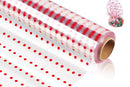 Clear Waterproof OPP Flower Bouquet Wrapping Paper Rolls - Small Red Polka Dots-10