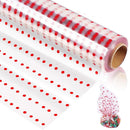 Clear Waterproof OPP Flower Bouquet Wrapping Paper Rolls - Small White Polka Dots-8