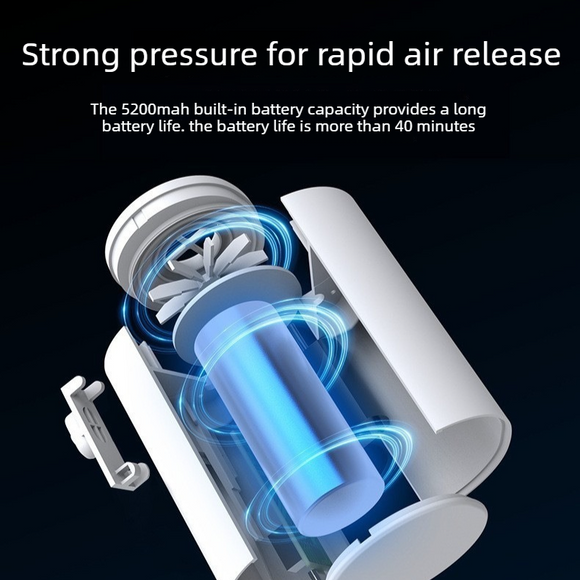 Outdoor Camping Digital Electric Air Pump, 5200mAh Built-in Battery, for Air Mattresses and Swim Rings - Black