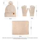 Women's Fashionable Winter 3-Piece Set: Knit Hat, Scarf, and Gloves.  A must-have for outdoor skiing and cycling - Pink-5