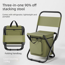 3-in-1 Outdoor Folding Chair with 10L Insulated Cooler, Durable Oxford Fabric, for Camping and Picnics - Green-1