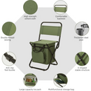 3-in-1 Outdoor Folding Chair with 10L Insulated Cooler, Durable Oxford Fabric, for Camping and Picnics - Green-4