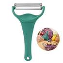 Dual Blade Vegetable Peeler & Cabbage Shredder, 2 in 1 Stainless Steel Julienne Slicer for Cabbage, Carrot, Potato, Fruit Salad Making-1
