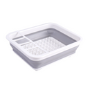 Multi Compartment Plastic Kitchen Utensil Holder, Foldable Dish Drain Basket for Bowl Plate Cup Chopsticks Storage-1