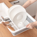 Multi Compartment Plastic Kitchen Utensil Holder, Foldable Dish Drain Basket for Bowl Plate Cup Chopsticks Storage-7