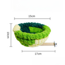 2-in-1 Parrot Perch Warm Bed Nest, Coral Fleece Hanging Bird Cage Sleeping Hut for Budgies, Cockatiels, Lovebirds, and Small Parrots - Winter Warm House - Green-9
