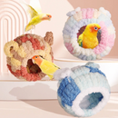 Thick Coral Fleece Winter Bird House with Plastic Frame & Metal Screw Hook for Budgies and Cockatiels - Green-3