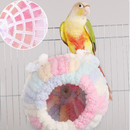 Thick Coral Fleece Winter Bird House with Plastic Frame & Metal Screw Hook for Budgies and Cockatiels - Green-5
