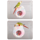 Thick Coral Fleece Winter Bird House with Plastic Frame & Metal Screw Hook for Budgies and Cockatiels - Green-11