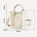 Multi-Compartment Canvas Tote Bag, 3-Way Handheld, Crossbody, and Shoulder Bag with Adjustable Strap for Daily Work and Shopping - Black-6