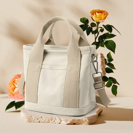 Multi-Compartment Canvas Tote Bag, 3-Way Handheld, Crossbody, and Shoulder Bag with Adjustable Strap for Daily Work and Shopping - Blue - 0