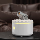 Cannon-Shaped Smoke Ring Aroma Diffuser and Humidifier, 2 Mist Modes, RGB Color-Changing Lava Lamp Essential Oil Diffuser, for Home Desk - White Silver-1