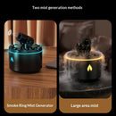 Cannon-Shaped Smoke Ring Aroma Diffuser and Humidifier, 2 Mist Modes, RGB Color-Changing Lava Lamp Essential Oil Diffuser, for Home Desk - White Silver-3