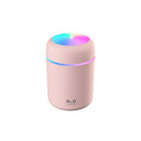 Mini Colorful Cup Humidifier, 300ml Portable USB Cool Mist Humidifier with 7-Color Night Light, for Car, Bedroom, Desk, and Office - Pink-1