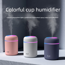 Mini Colorful Cup Humidifier, 300ml Portable USB Cool Mist Humidifier with 7-Color Night Light, for Car, Bedroom, Desk, and Office - Pink-2