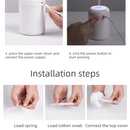 Mini Colorful Cup Humidifier, 300ml Portable USB Cool Mist Humidifier with 7-Color Night Light, for Car, Bedroom, Desk, and Office - Pink-8