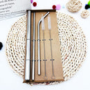 Food-Grade 304 Stainless Steel Drinking Straw Set—1 Thick Straw + 2 Thin Straws-1